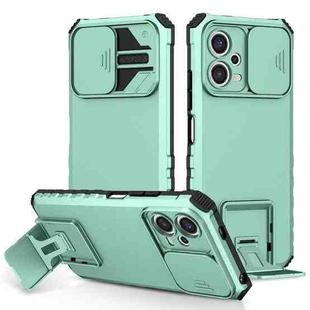 For Xiaomi Redmi Note 12 5G / Poco X5 Stereoscopic Holder Sliding Camshield Phone Case(Light Blue)