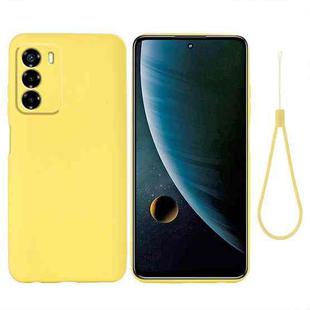 For ZTE Blade V40 Vita Pure Color Liquid Silicone Shockproof Full Coverage Phone Case(Yellow)