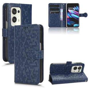 For OPPO Find N2 Honeycomb Dot Texture Leather Phone Case(Blue)