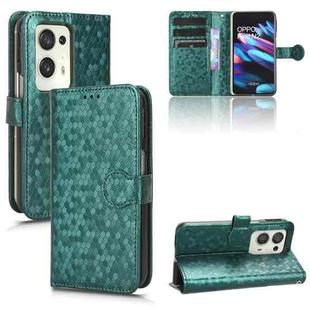 For OPPO Find N2 Honeycomb Dot Texture Leather Phone Case(Green)