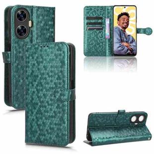 For Realme C55 4G Honeycomb Dot Texture Leather Phone Case(Green)