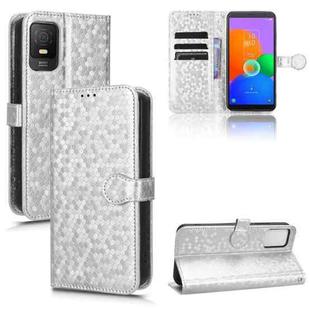 For TCL 403 Honeycomb Dot Texture Leather Phone Case(Silver)