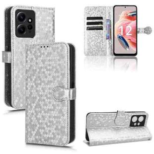 For Xiaomi Redmi Note 12 4G Global Honeycomb Dot Texture Leather Phone Case(Silver)