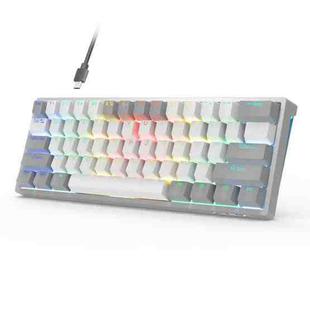 AULA F3261 Type-C Wired Hot Swappable 61 Keys RGB Mechanical Keyboard(Gray White Red Shaft)