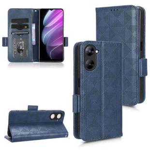 For Realme V30 / V30T 5G Symmetrical Triangle Leather Phone Case(Blue)