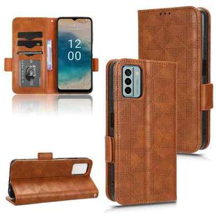 For Nokia G22 4G Symmetrical Triangle Leather Phone Case(Brown)