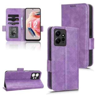 For Xiaomi Redmi Note 12 4G Global Symmetrical Triangle Leather Phone Case(Purple)