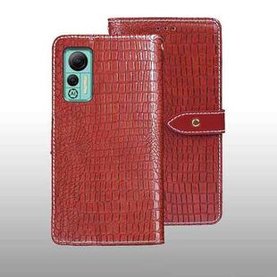 For Ulefone Note 14 idewei Crocodile Texture Leather Phone Case(Red)