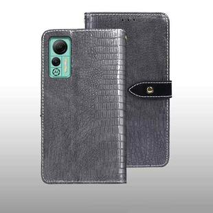 For Ulefone Note 14 idewei Crocodile Texture Leather Phone Case(Grey)