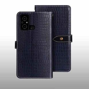 For Xiaomi Poco C55/Redmi 12C/Redmi 11A idewei Crocodile Texture Leather Phone Case(Dark Blue)