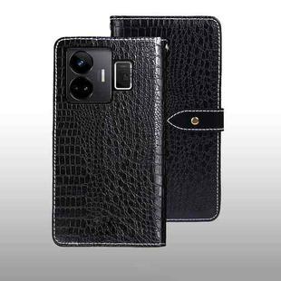 For Realme GT3 5G Global/GT Neo 5 5G idewei Crocodile Texture Leather Phone Case(Black)