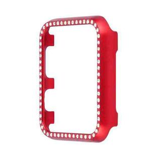 For Apple Watch Series 8&7 45mm Aluminum Alloy Diamond Watch Protective Case(Red)