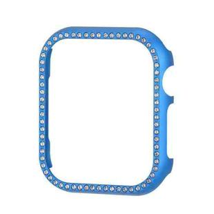 For Apple Watch Series 8&7 45mm Aluminum Alloy Diamond Watch Protective Case(Blue)