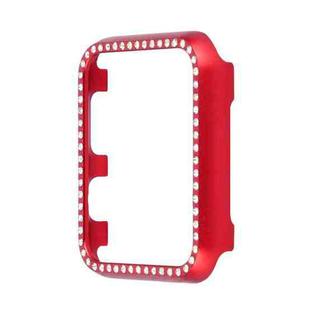 For Apple Watch Series 3&2&1 42mm Aluminum Alloy Diamond Watch Protective Case(Red)