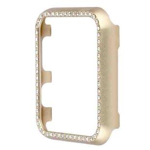 For Apple Watch Series 3&2&1 42mm Aluminum Alloy Diamond Watch Protective Case(Gold)