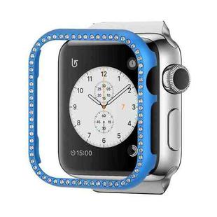For Apple Watch Series 3&2&1 42mm Aluminum Alloy Diamond Watch Protective Case(Blue)