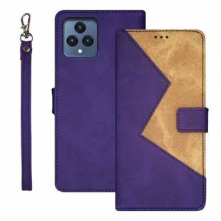 For T-Mobile REVVL 6 5G idewei Two-color Splicing Leather Phone Case(Purple)