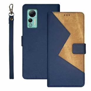 For Ulefone Note 14 idewei Two-color Splicing Leather Phone Case(Blue)