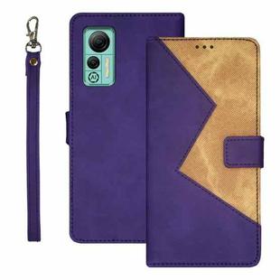 For Ulefone Note 14 idewei Two-color Splicing Leather Phone Case(Purple)