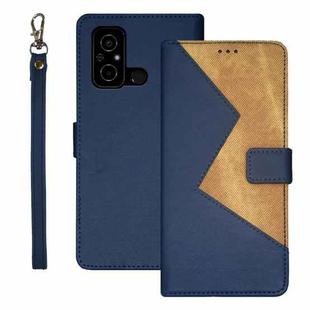 For Xiaomi Poco C55/Redmi 12C/Redmi 11A idewei Two-color Splicing Leather Phone Case(Blue)