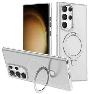 For Samsung Galaxy S22 Ultra 5G LK 3 in 1 MagSafe Magnetic Holder Phone Case(White)