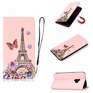 For Galaxy S9 3D Painting Horizontal Flip Leather Case with Holder & Card Slot & Wallet & Lanyard(Iron Tower)