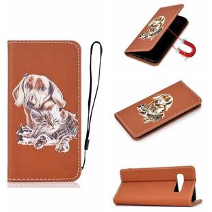 For Galaxy S10 3D Painting Horizontal Flip Leather Case with Holder & Card Slot & Wallet & Lanyard(Dog)