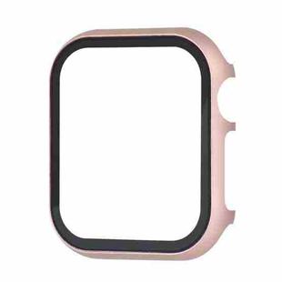 For Apple Watch Series SE 2&6&SE&5&4 40mm Metal Frame + Tempered Glass Protector Case(Rose Gold)