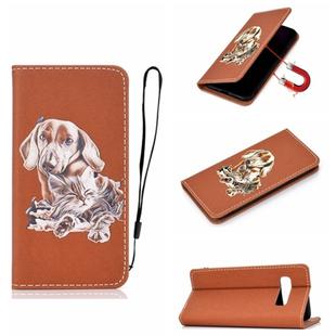 For Galaxy S10 Plus 3D Painting Horizontal Flip Leather Case with Holder & Card Slot & Wallet & Lanyard(Dog)