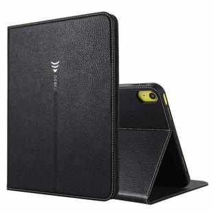 For iPad 10th Gen 10.9 2022 GEBEI Silk Texture Flip Tablet Leather Case(Black)