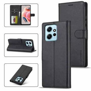 For Xiaomi Redmi Note 12 4G Global LC.IMEEKE Calf Texture Leather Phone Case(Black)