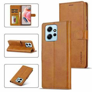 For Xiaomi Redmi Note 12 4G Global LC.IMEEKE Calf Texture Leather Phone Case(Brown)