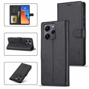 For Xiaomi Redmi 12 4G Global LC.IMEEKE Calf Texture Leather Phone Case(Black)