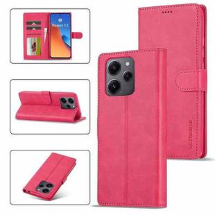 For Xiaomi Redmi 12 4G Global LC.IMEEKE Calf Texture Leather Phone Case(Red)