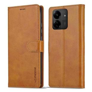 For Xiaomi Redmi 13C LC.IMEEKE Calf Texture Leather Phone Case(Brown)