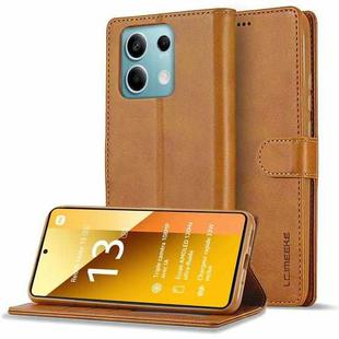 For Xiaomi Redmi Note 13 5G LC.IMEEKE Calf Texture Leather Phone Case(Brown)