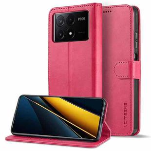For Xiaomi Poco X6 Pro LC.IMEEKE Calf Texture Leather Phone Case(Red)