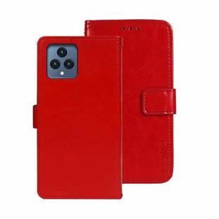 For T-Mobile REVVL 6 5G idewei Crazy Horse Texture Leather Phone Case with Holder(Red)