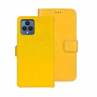 For T-Mobile REVVL 6 5G idewei Crazy Horse Texture Leather Phone Case with Holder(Yellow)