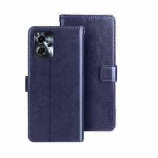 For Motorola Moto G23/G13 idewei Crazy Horse Texture Leather Phone Case with Holder(Blue)