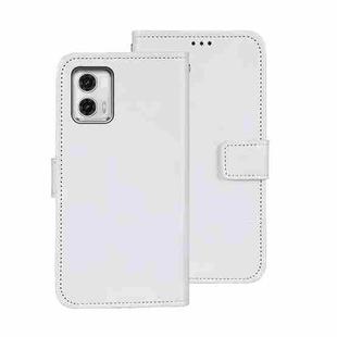 For Motorola Moto G73 idewei Crazy Horse Texture Leather Phone Case with Holder(White)