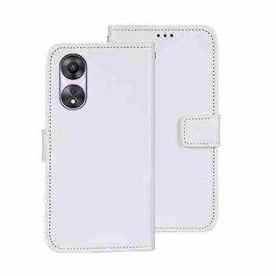 For OPPO A78 5G Global/A58x/A58 5G idewei Crazy Horse Texture Leather Phone Case with Holder(White)