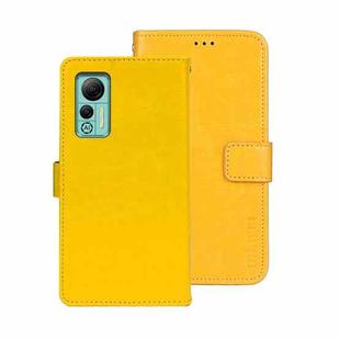 For Ulefone Note 14 idewei Crazy Horse Texture Leather Phone Case with Holder(Yellow)