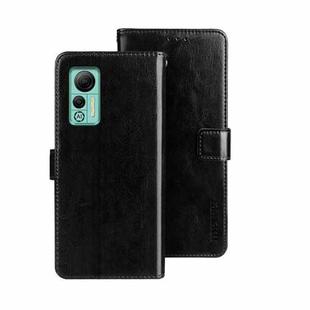 For Ulefone Note 14 idewei Crazy Horse Texture Leather Phone Case with Holder(Black)