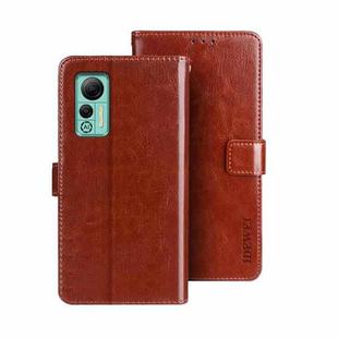 For Ulefone Note 14 idewei Crazy Horse Texture Leather Phone Case with Holder(Brown)