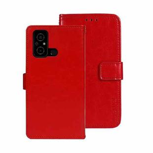 For Xiaomi Poco C55/Redmi 12C/Redmi 11A idewei Crazy Horse Texture Leather Phone Case with Holder(Red)