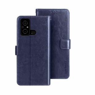 For Xiaomi Poco C55/Redmi 12C/Redmi 11A idewei Crazy Horse Texture Leather Phone Case with Holder(Blue)