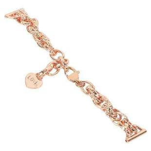 20mm Universal Metal Chain Watch Band(Rose Gold)