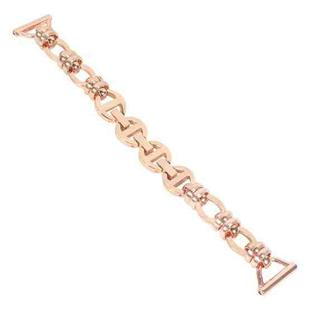 20mm Universal Metal Screw Chain Watch Band(Rose Gold)