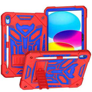 For iPad 10th Gen 10.9 2022 Bumblebee Silicone + PC Shockproof Tablet Case with Holder(Red Blue)